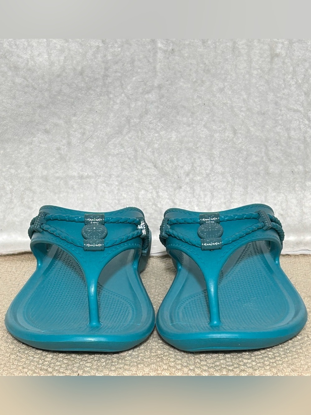 Minnetonka Womens Turquoise Silverthorne Prism Thong Slide Slip On Sandals SZ 7 - Picture 4 of 12